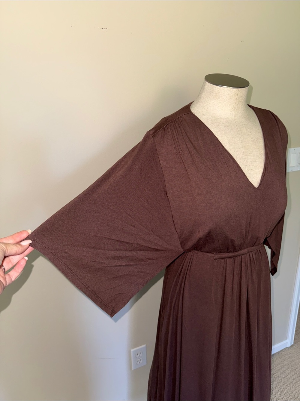 Soma Women’s Brown V-Neck Maxi Dress with built in bra - Picture 4 of 9